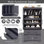Whisen 72,6'' H Meuble de cuisine autoportant, Buffets, Grand placard de rangement avec 4 portes