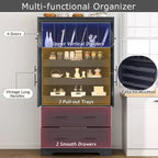 Whisen 72,6'' H Meuble de cuisine autoportant, Buffets, Grand placard de rangement avec 4 portes