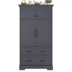 Whisen 72,6'' H Meuble de cuisine autoportant, Buffets, Grand placard de rangement avec 4 portes
