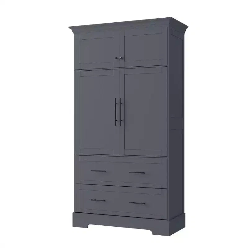 Whisen 72,6'' H Meuble de cuisine autoportant, Buffets, Grand placard de rangement avec 4 portes