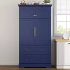 Whisen 72,6'' H Meuble de cuisine autoportant, Buffets, Grand placard de rangement avec 4 portes