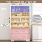 Whisen 72,6'' H Meuble de cuisine autoportant, Buffets, Grand placard de rangement avec 4 portes