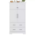 Whisen 72,6'' H Meuble de cuisine autoportant, Buffets, Grand placard de rangement avec 4 portes