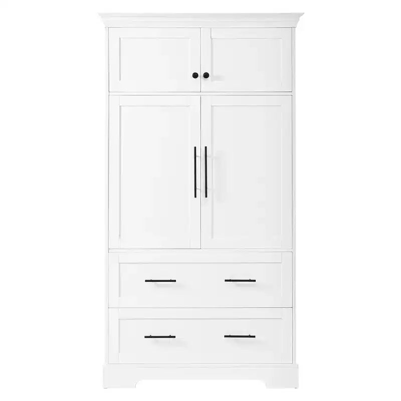 Whisen 72,6'' H Meuble de cuisine autoportant, Buffets, Grand placard de rangement avec 4 portes