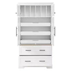 Whisen 72,6'' H Meuble de cuisine autoportant, Buffets, Grand placard de rangement avec 4 portes