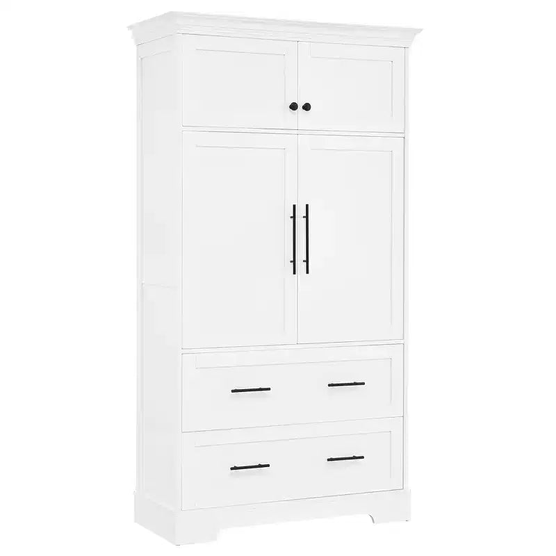 Whisen 72,6'' H Meuble de cuisine autoportant, Buffets, Grand placard de rangement avec 4 portes