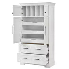 Whisen 72,6'' H Meuble de cuisine autoportant, Buffets, Grand placard de rangement avec 4 portes
