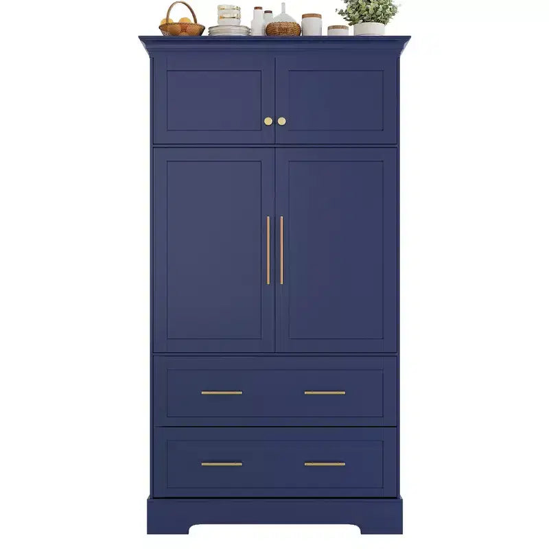 Whisen 72,6'' H Meuble de cuisine autoportant, Buffets, Grand placard de rangement avec 4 portes