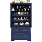 Whisen 72,6'' H Meuble de cuisine autoportant, Buffets, Grand placard de rangement avec 4 portes