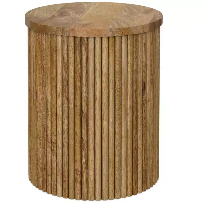 Karl 18 inch Wide Solid Mango Industrial Contemporary Accent Table, Assembled