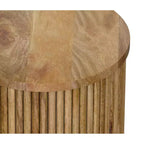 Table d'appoint contemporaine industrielle Karl en manguier massif, 45,7 cm de large, assemblée