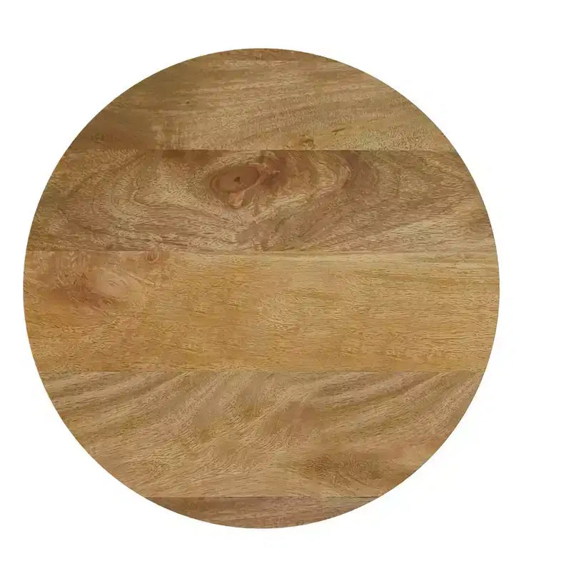 Table d'appoint contemporaine industrielle Karl en manguier massif, 45,7 cm de large, assemblée