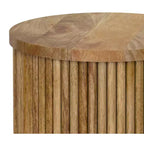 Table d'appoint contemporaine industrielle Karl en manguier massif, 45,7 cm de large, assemblée