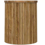 Table d'appoint contemporaine industrielle Karl en manguier massif, 45,7 cm de large, assemblée