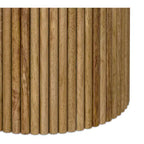 Table d'appoint contemporaine industrielle Karl en manguier massif, 45,7 cm de large, assemblée