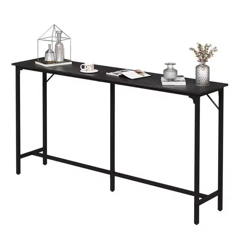Karl Home 71'' Counter Height Bar Dining Table with Metal Frame , Pub Sofa Table for Kitchen and Living Room