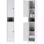 Armoire de rangement de salle de bain haute et étroite avec portes doubles - Meuble de rangement autoportant pour petits espaces