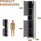 Armoire de rangement de salle de bain haute et étroite avec portes doubles - Meuble de rangement autoportant pour petits espaces