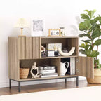 COZONY 40 Fluted Accent Storage Cabinet, Entryway Table w/ Wavy Strip Design, Media Console