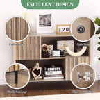 Meuble de rangement COZONY 40 à façade cannelée, console d'entrée avec motif à rayures ondulées, meuble TV.