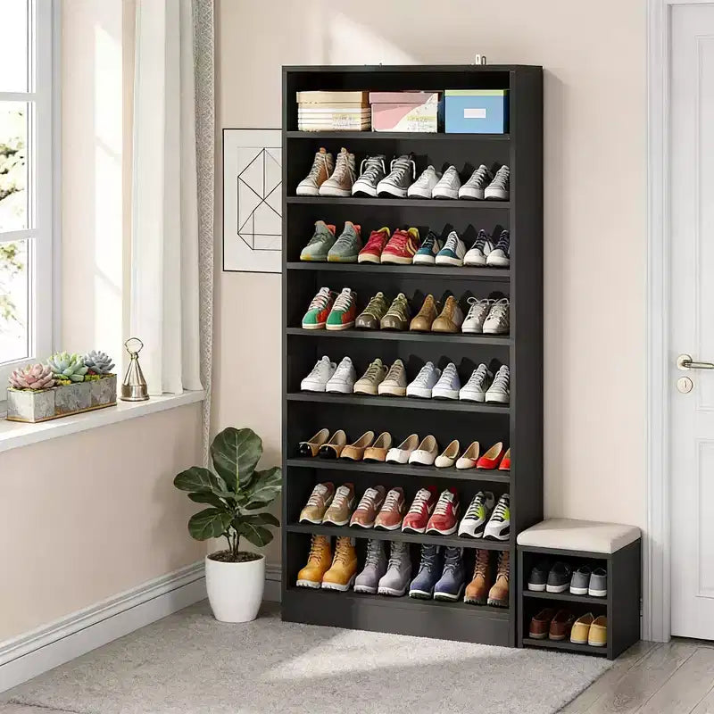 Meuble à chaussures autoportant, 9 niveaux, capacité 40-45 paires