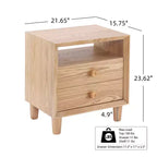 Christopher Knight Home Ramona Table de chevet moderne avec 2 tiroirs et étagère ouverte