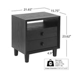 Christopher Knight Home Ramona Table de chevet moderne avec 2 tiroirs et étagère ouverte