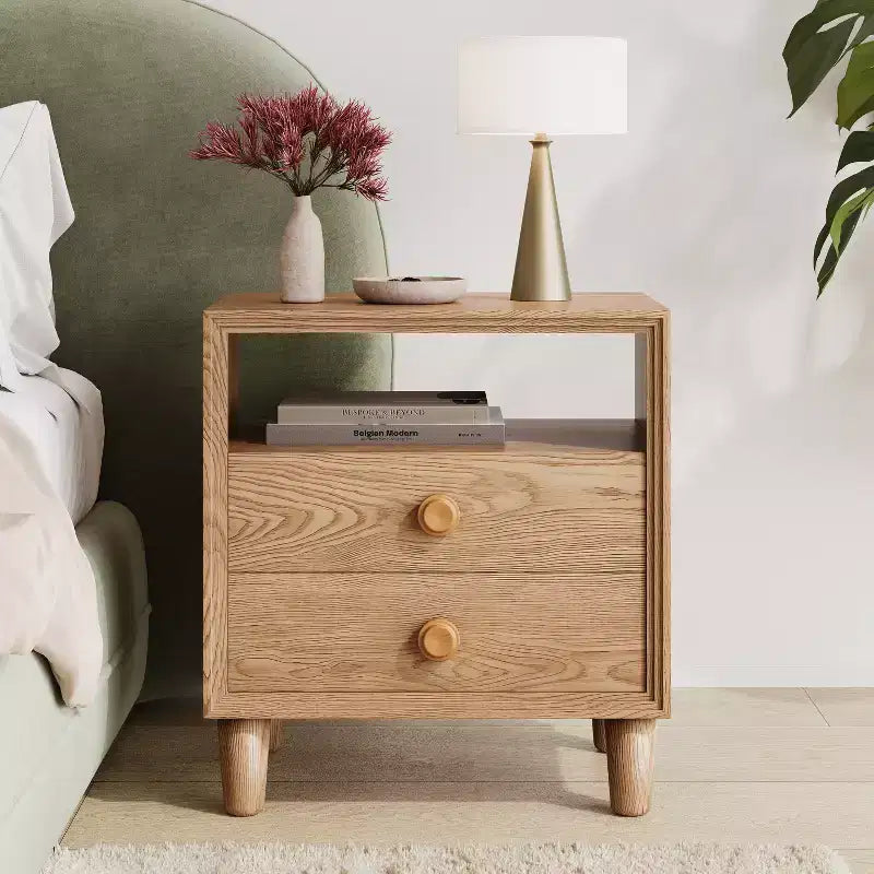 Christopher Knight Home Ramona Table de chevet moderne avec 2 tiroirs et étagère ouverte