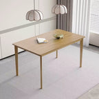 MAYEERTY Ensemble de salle à manger 5 pièces, table et chaises en bois massif, table rectangulaire couleur bois naturel + 4 chaises à dossier pour salle à manger