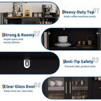 Meuble Bar à Vin LED Haut de Gamme avec Portes Vitrées et Tiroirs de Rangement - Mobilier de Bar Polyvalent pour Cuisine, Salle à Manger, Bureau, Salle de Jeux