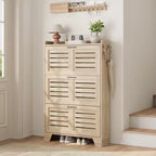 Meuble à chaussures de rangement pour entrée, meuble à chaussures étroit avec 3 tiroirs basculants, meuble à chaussures mince et dissimulé autonome