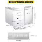 Tiroirs de cuisine d'extérieur en acier inoxydable COZONY, meuble de rangement encastré étanche pour îlots de barbecue, patio, jardin