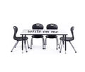 Table & Chair Set: Gray Edge Table, 12'' Black Zuul
