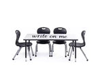 Table & Chair Set: Gray Edge Table, 12'' Black Zuul