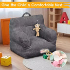 Fauteuil Poire pour Enfants, Chaise Confortable pour Tout-Petits avec Ours Fraise, Canapé Poire pour Tout-Petits Garçons et Filles, Canapé Paresseux Housse en Velours Côtelé Doux