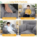 Fauteuil Poire pour Enfants, Chaise Confortable pour Tout-Petits avec Ours Fraise, Canapé Poire pour Tout-Petits Garçons et Filles, Canapé Paresseux Housse en Velours Côtelé Doux