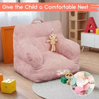 Fauteuil Poire pour Enfants, Chaise Confortable pour Tout-Petits avec Ours Fraise, Canapé Poire pour Tout-Petits Garçons et Filles, Canapé Paresseux Housse en Velours Côtelé Doux