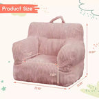 Fauteuil Poire pour Enfants, Chaise Confortable pour Tout-Petits avec Ours Fraise, Canapé Poire pour Tout-Petits Garçons et Filles, Canapé Paresseux Housse en Velours Côtelé Doux