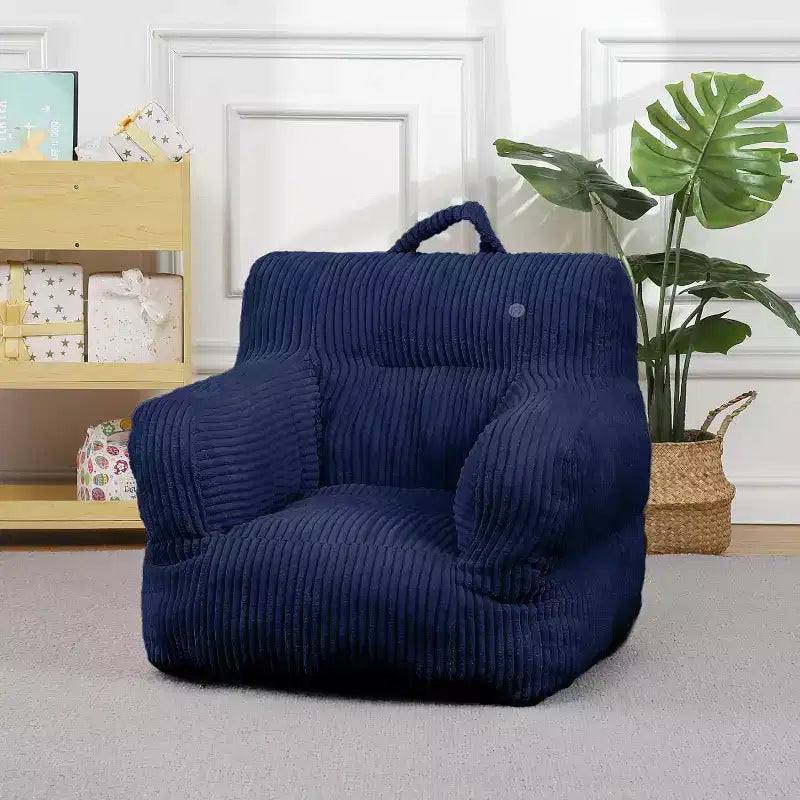 Fauteuil Poire pour Enfants, Chaise Confortable pour Tout-Petits avec Ours Fraise, Canapé Poire pour Tout-Petits Garçons et Filles, Canapé Paresseux Housse en Velours Côtelé Doux