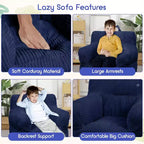 Fauteuil Poire pour Enfants, Chaise Confortable pour Tout-Petits avec Ours Fraise, Canapé Poire pour Tout-Petits Garçons et Filles, Canapé Paresseux Housse en Velours Côtelé Doux
