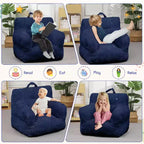 Fauteuil Poire pour Enfants, Chaise Confortable pour Tout-Petits avec Ours Fraise, Canapé Poire pour Tout-Petits Garçons et Filles, Canapé Paresseux Housse en Velours Côtelé Doux