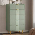 Fluted Dresser for Bedroom with 5 Drawers, 44.3 Tall Modern Chest of Drawers with Metal Handle, Wooden Closet Clothes Storage Organizer