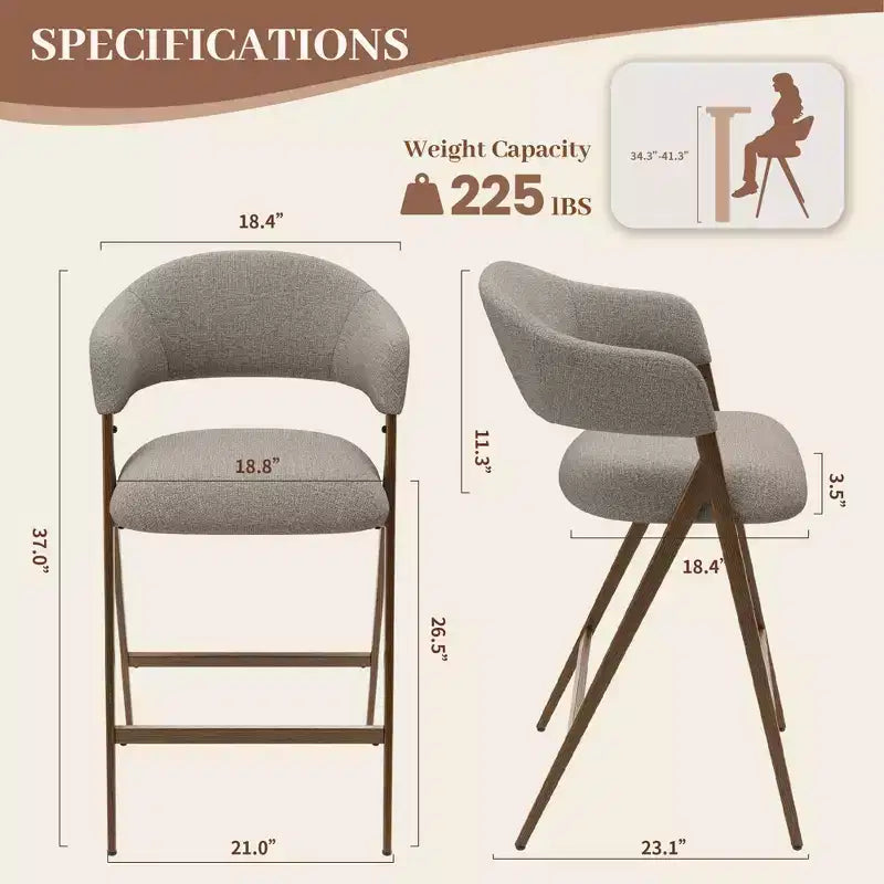 Chaise de salle à manger en tissu doux avec dossier incurvé et pieds aspect bois, chaise d'appoint de cuisine avec repose-pieds intégré