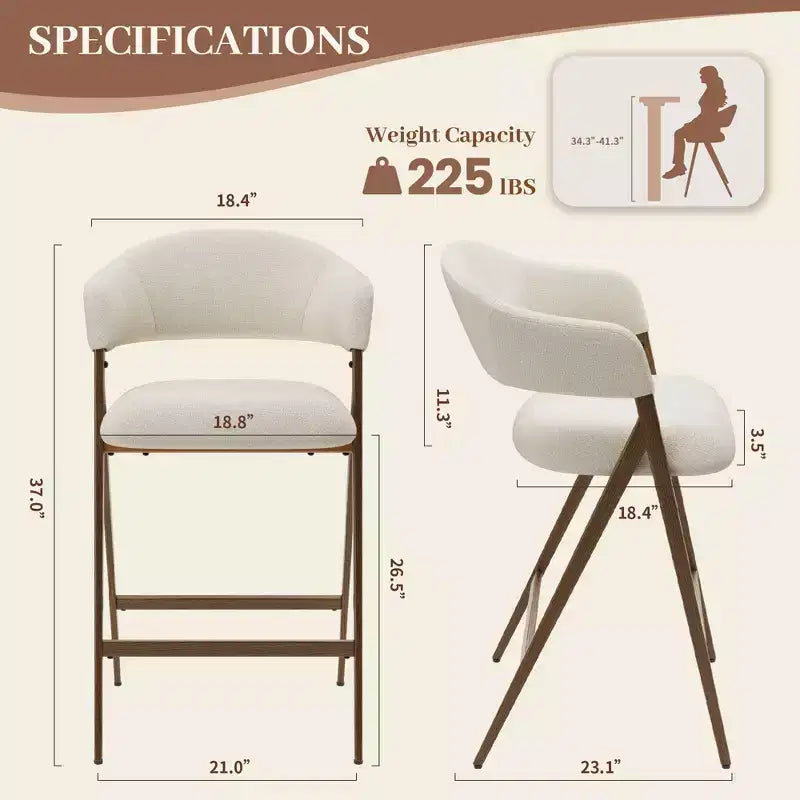 Chaise de salle à manger en tissu doux avec dossier incurvé et pieds aspect bois, chaise d'appoint de cuisine avec repose-pieds intégré