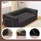 Canapé-lit en velours côtelé, matelas pliant avec cadre à forme fixe, futon convertible 3 places taille King, canapé de sol sans assemblage