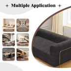 Canapé-lit en velours côtelé, matelas pliant avec cadre à forme fixe, futon convertible 3 places taille King, canapé de sol sans assemblage