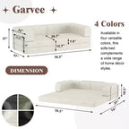 Canapé-lit en velours côtelé, matelas pliant avec cadre à forme fixe, futon convertible 3 places taille King, canapé de sol sans assemblage