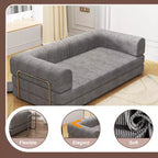 Canapé-lit en velours côtelé, matelas pliant avec cadre à forme fixe, futon convertible 3 places taille King, canapé de sol sans assemblage