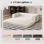 Canapé-lit en velours côtelé, matelas pliant avec cadre à forme fixe, futon convertible 3 places taille King, canapé de sol sans assemblage