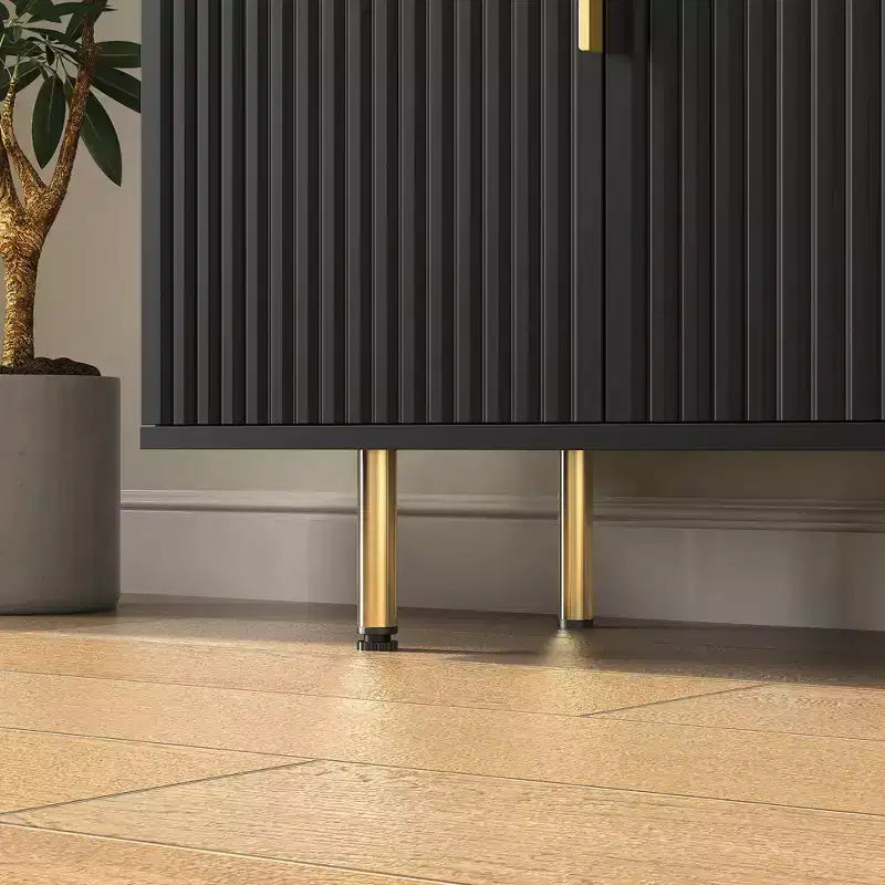 JVNOXK Buffet Encastré 56 Pouces Grand Style Moderne avec Espace de Rangement, Étagères Réglables, Peut Servir de Meuble Décoratif, Noir